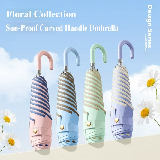 Korean-Style Manual Petal Umbrella | Wind-Resistant & UV Protection