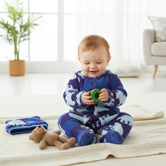 Thickened Baby Jumpsuit | Warm Cartoon Polar Bear Romper