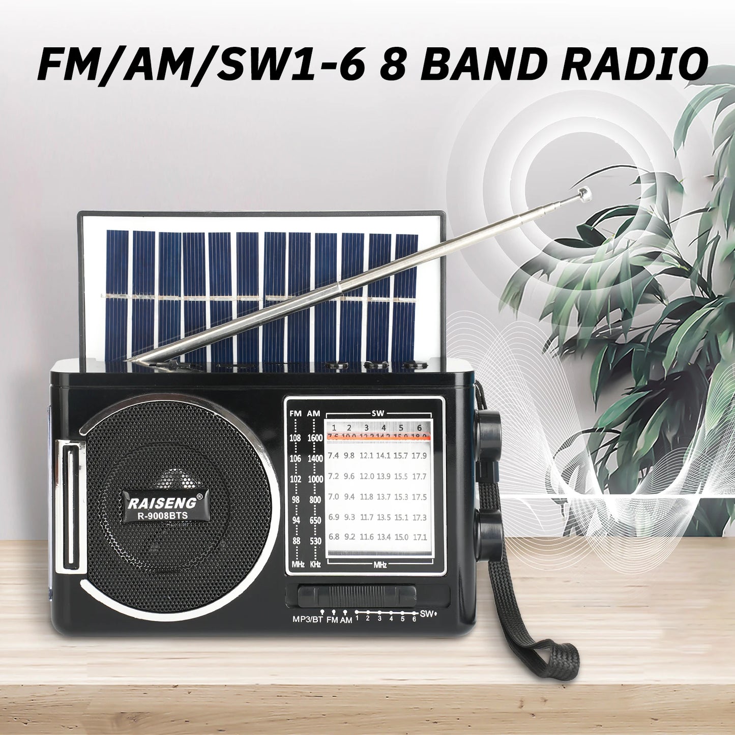 Portable Solar Radio | AM/FM Speaker with USB/TF Playback