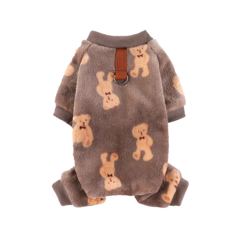 Soft Flannel Dog Pajamas | Cute Cartoon Animal PJs for Dogs