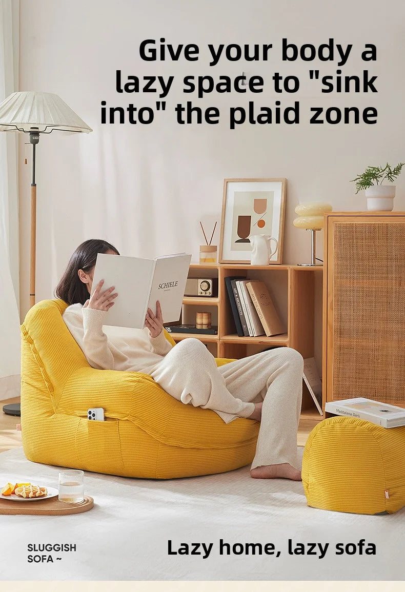 Cozy Lazy Sofa with Footstool | Perfect Winter Lounge Chair