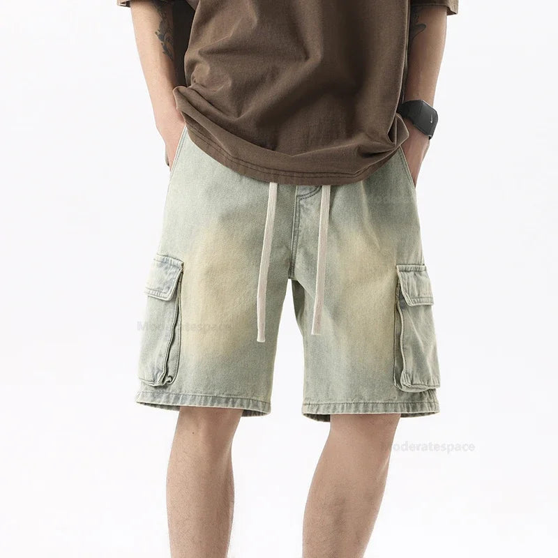 Men's Summer Retro Fashion Denim Shorts | Multi-pocket & Comfortable