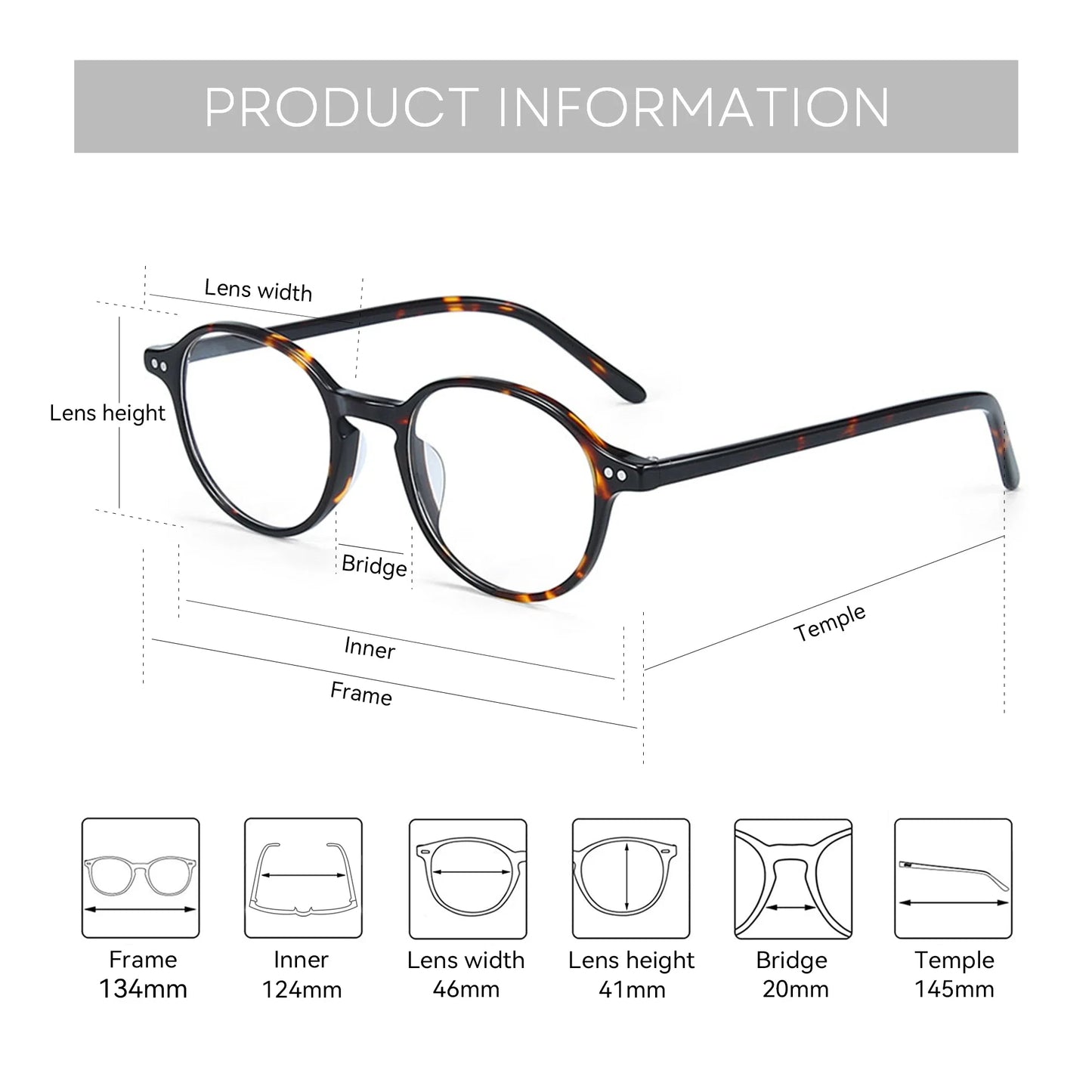 Vintage Round Prescription Glasses | Anti Blue Light & Photochromic