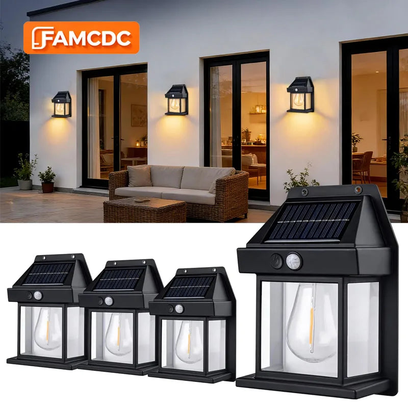 Outdoor Solar Wall Lights | Waterproof with 3 Lighting Modes