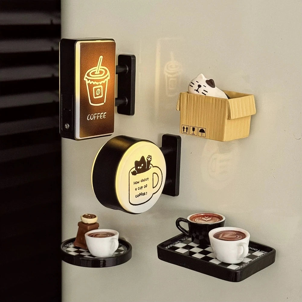 Retro Coffee Corner Refrigerator Magnet | Glowing Home Decor