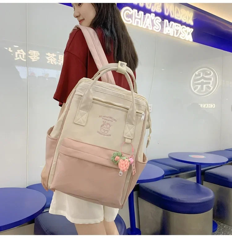 Waterproof Color Matching Backpack | Large Capacity Travel Bag