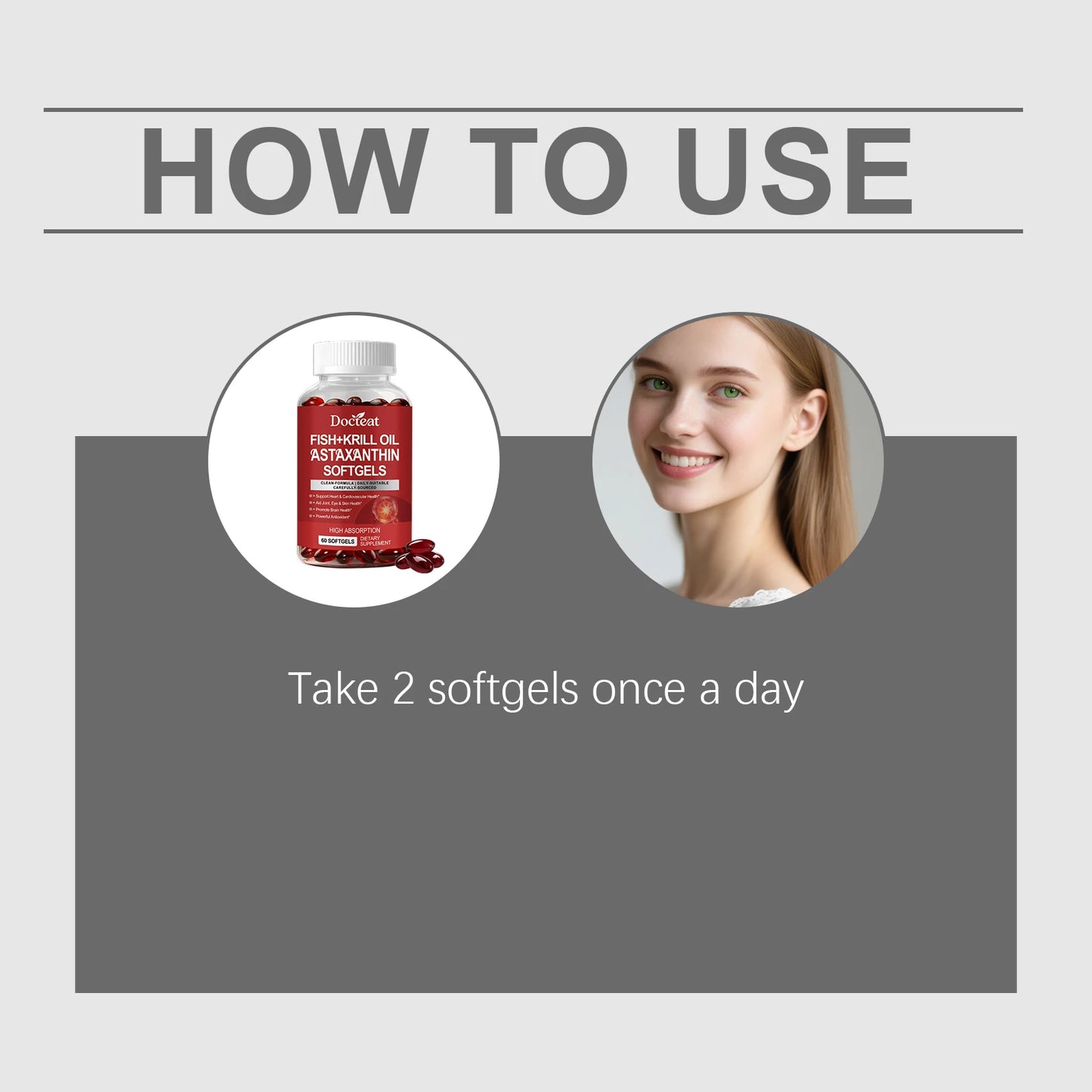 Fish & Krill Oil Softgels with Omega-3 | Antioxidant Support