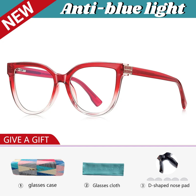 Large Frame Cat's Eye Butterfly Reading Glasses for Women | Stylish Design