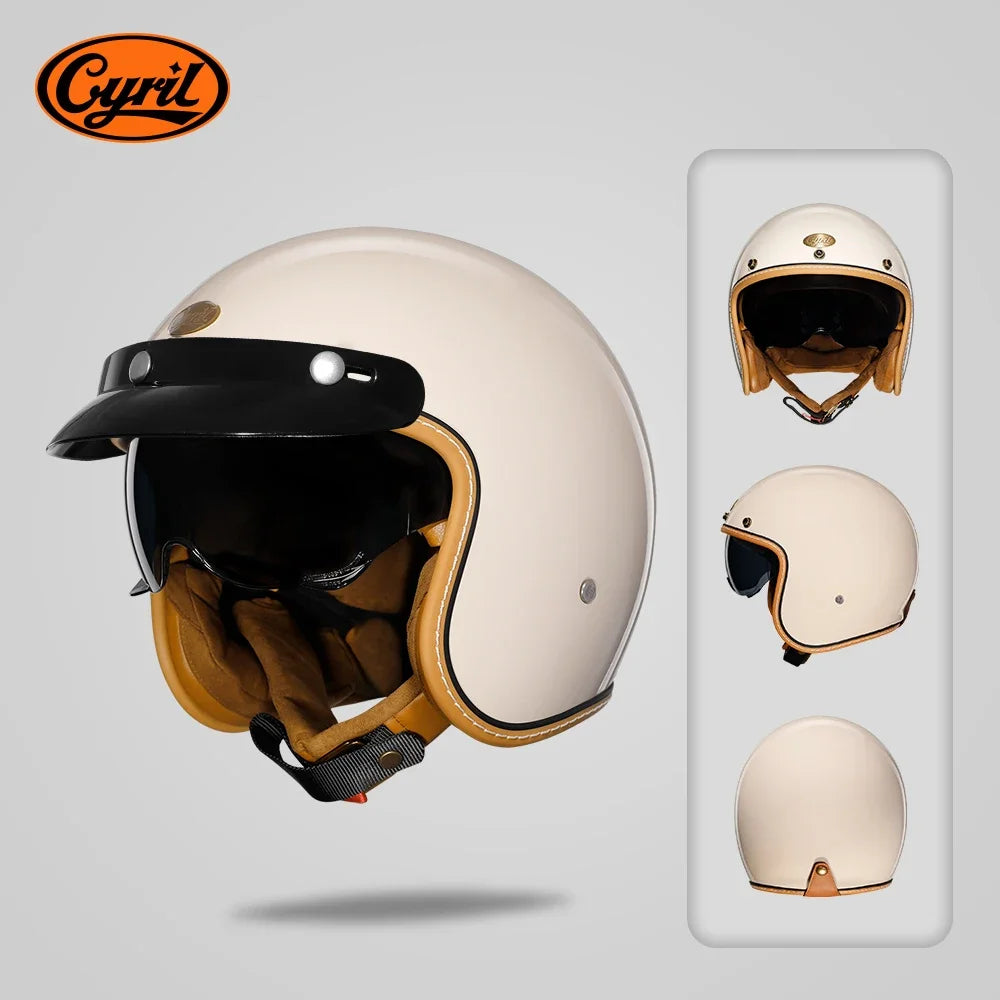 Lightweight Retro Open Face Motorcycle Helmet for Men & Women