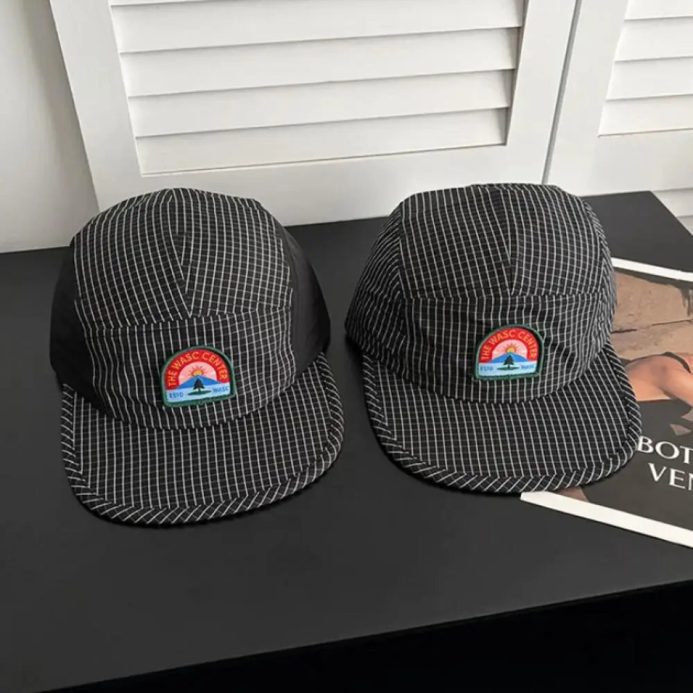 5 Panel Baseball Cap Mesh Nylon Breathable Color Block Hat for Men Women Running Hiking Camping Outdoor Sport Cap