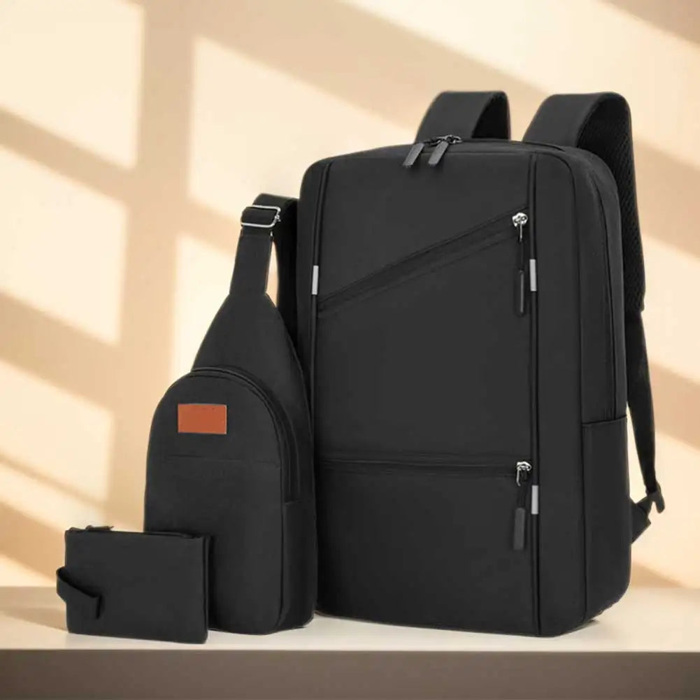 3-Piece Casual Bag Set | Versatile Laptop Backpack & Pouches