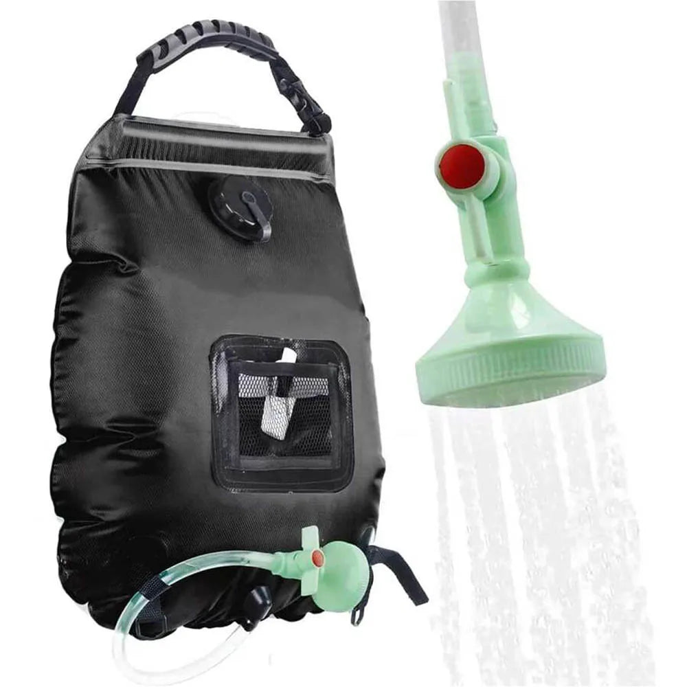 20L Outdoor Solar Shower Bag | Heated Camping Shower with Hose