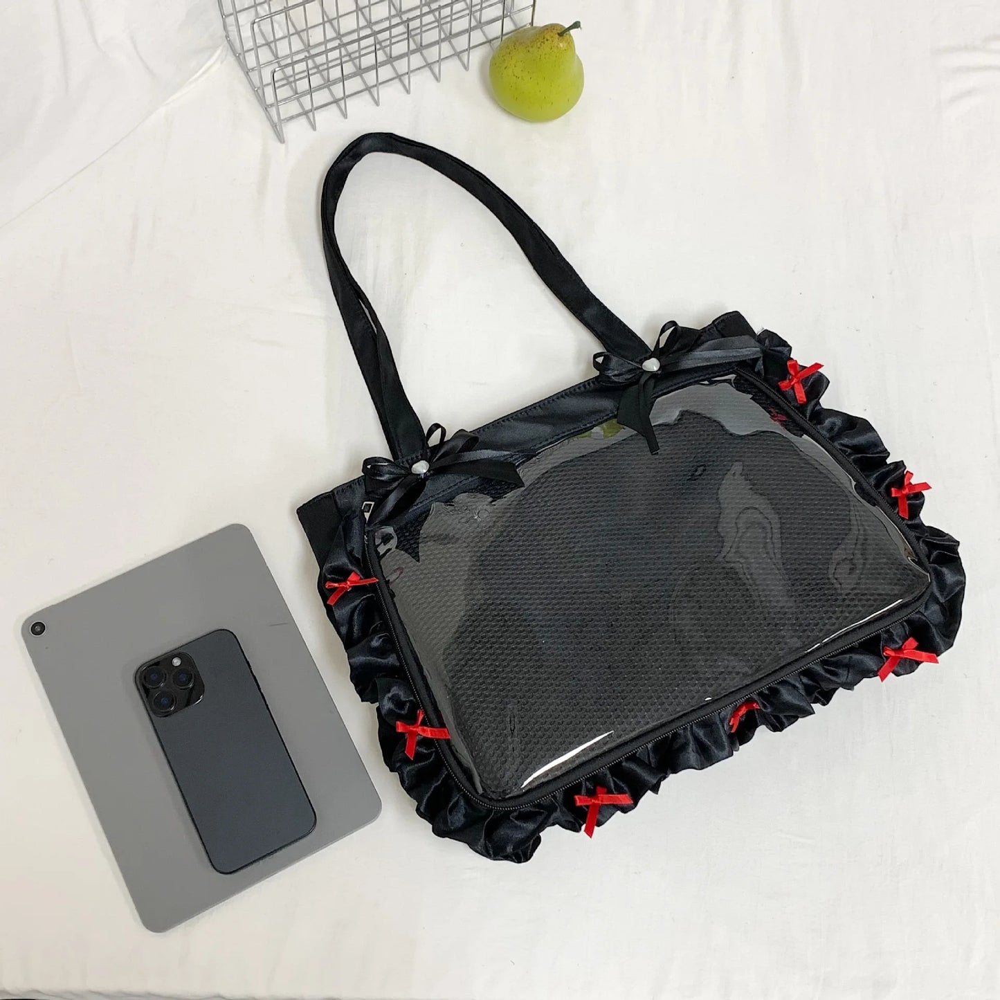 Bolsa Bandolera de Anime Estilo Preppy de Gran Capacidad para Mujer
