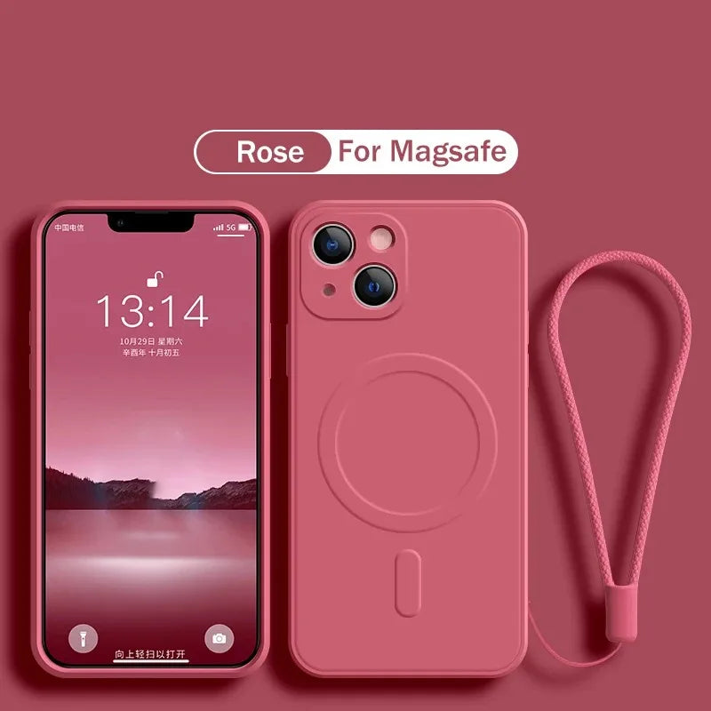 Magnetic Wireless Charge Case for iPhone | Soft Silicone Cover
