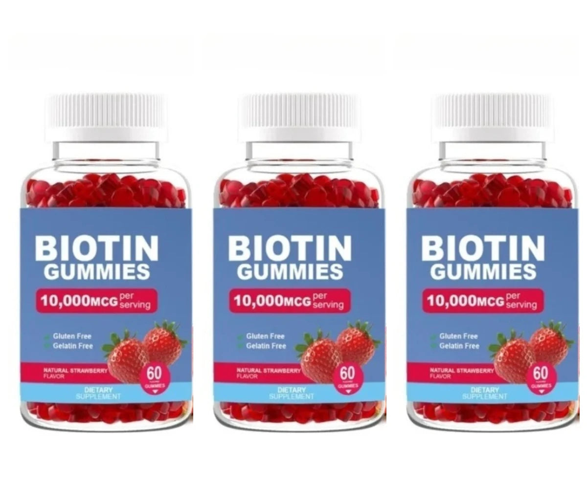 Biotin Gummies for Hair Growth | Delicious Strawberry Flavor