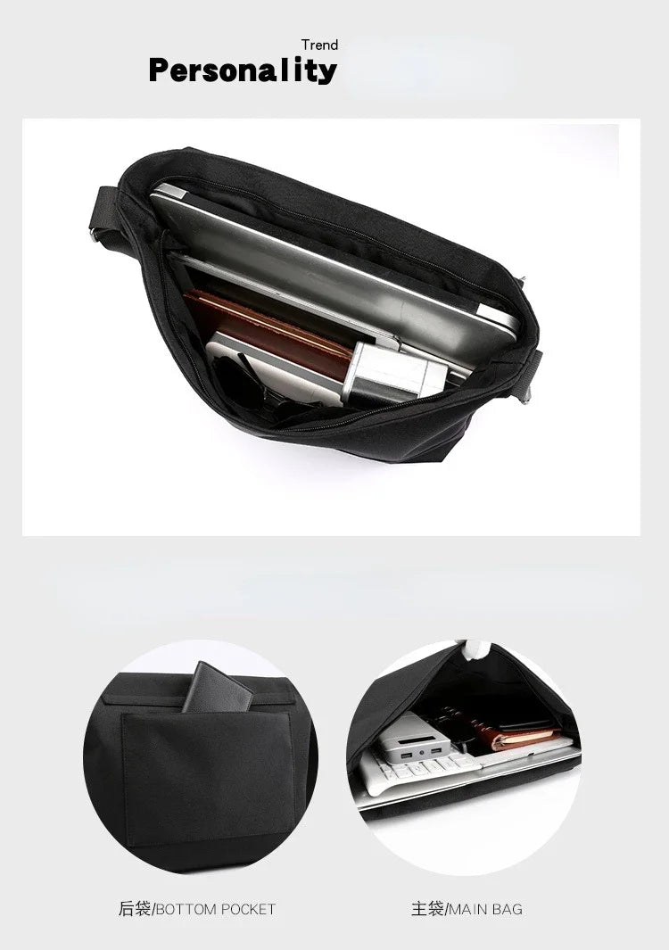 Bolso Bandolera de Lona para Hombre | Elegante Bolso de Mano para Negocios y Ocio
