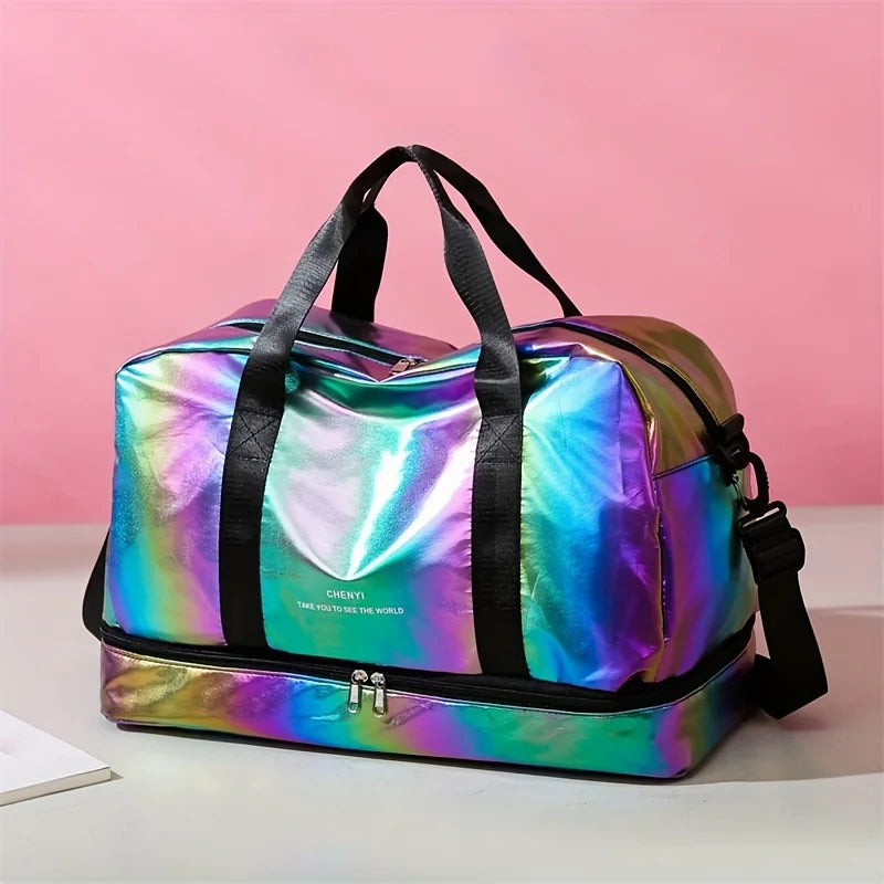 Lightweight Holographic Travel Duffel Bag | Large Capacity Tote