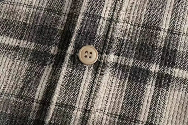 Men's Vintage Plaid Long Sleeve Shirt | Comfortable Corduroy Fashion