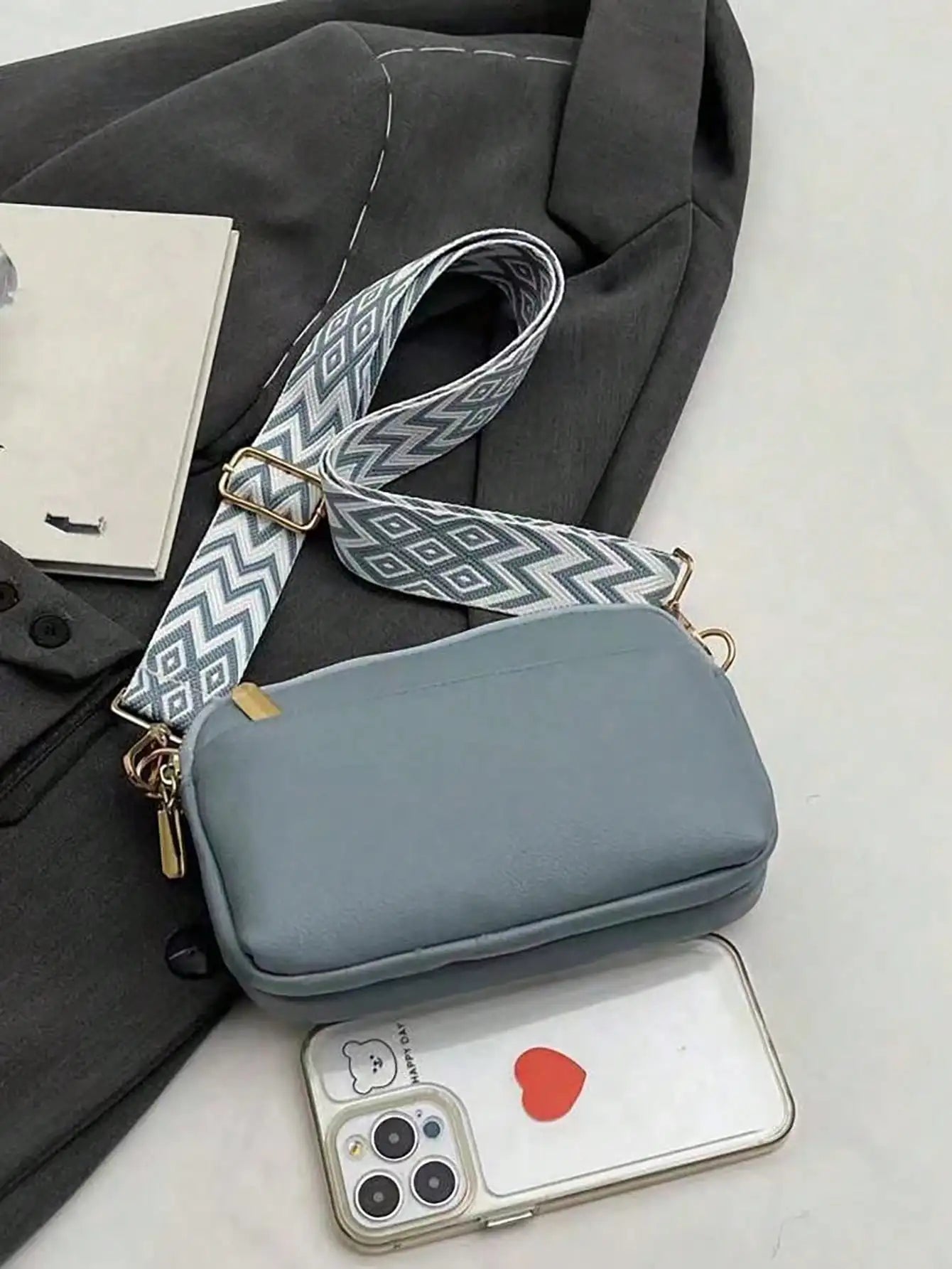 Fashionable Solid Color Crossbody Bag | Stylish PU Shoulder Bag