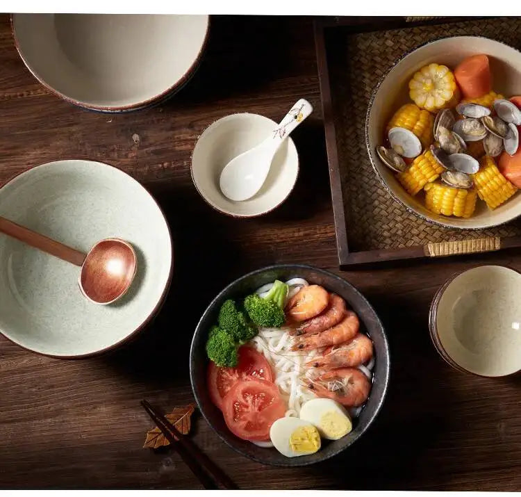 Elegante Bol de Cerámica para Ramen | Perfecto para Sopas y Fideos