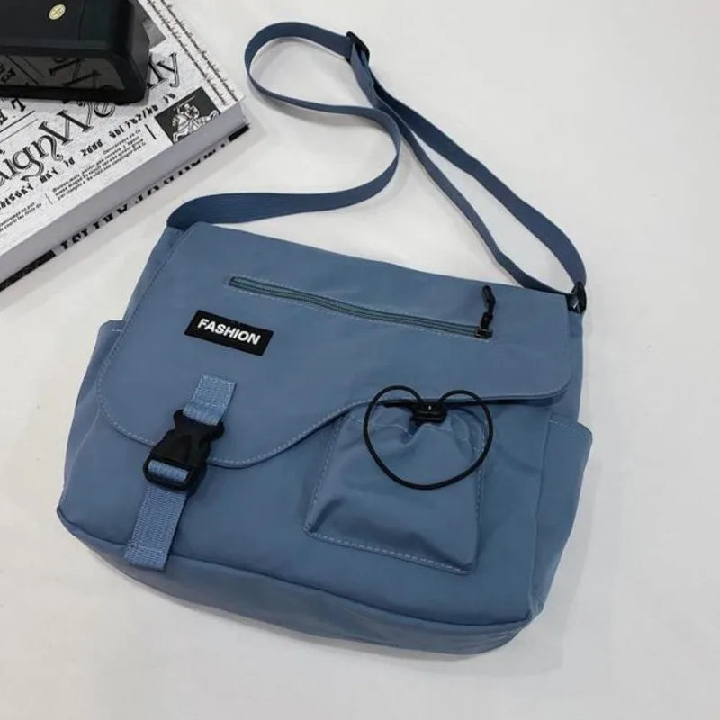 Stylish Waterproof Nylon Messenger Bag | Unisex Crossbody Satchel