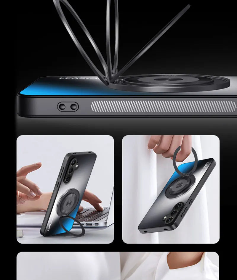 For Samsung A05 A06 A14 A15 A16 A35 A36 A56 A24 A34 A54 A25 A35 A55 A17 Magnetic Ring Stand Back Phone Case Ring Protect Cover