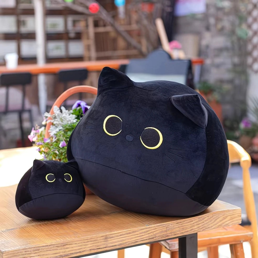 Kawaii Black Cat Plush Doll | Cute Cartoon Cushion Toy for Gifts