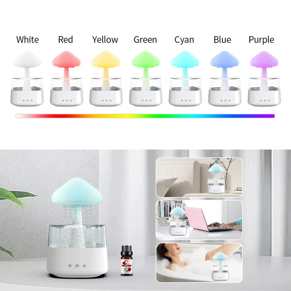 Colorful Mushroom Cloud Humidifier | Aromatherapy Night Light