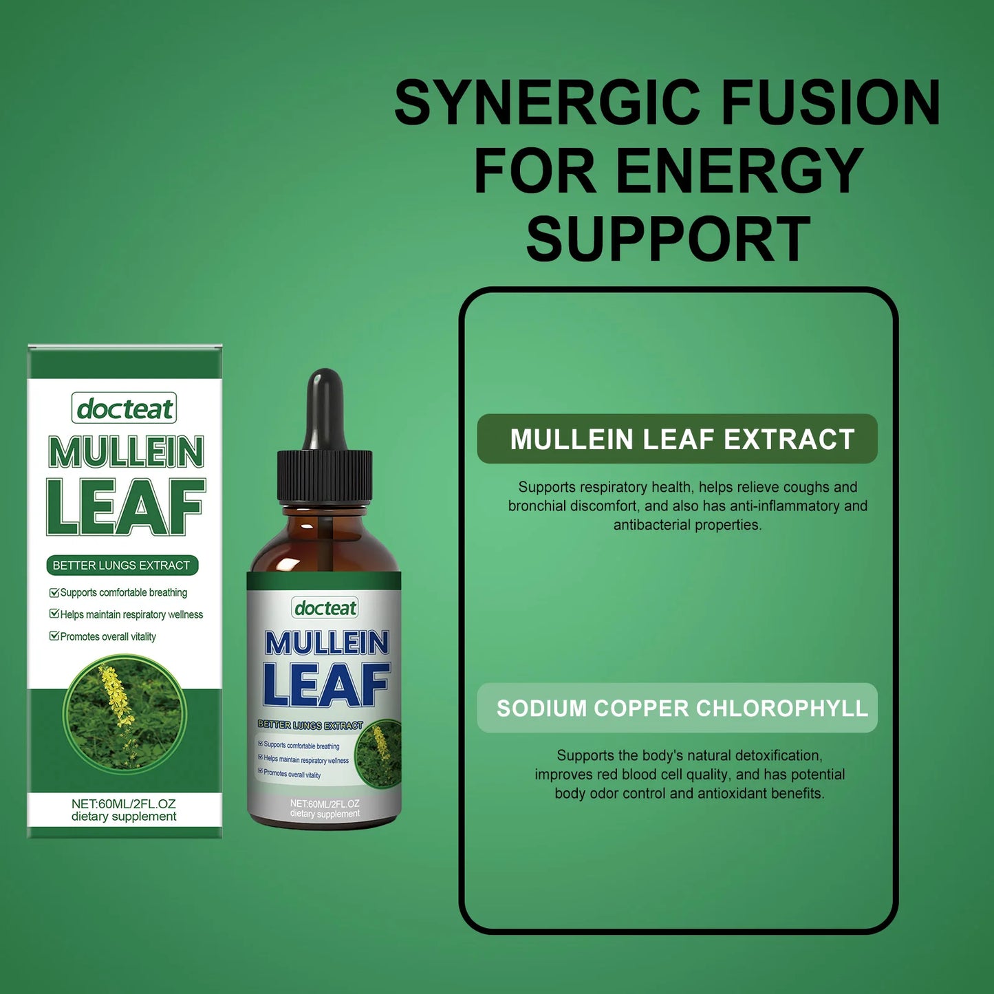 Herbal Mullein & Chlorophyll Drops for Respiratory Support