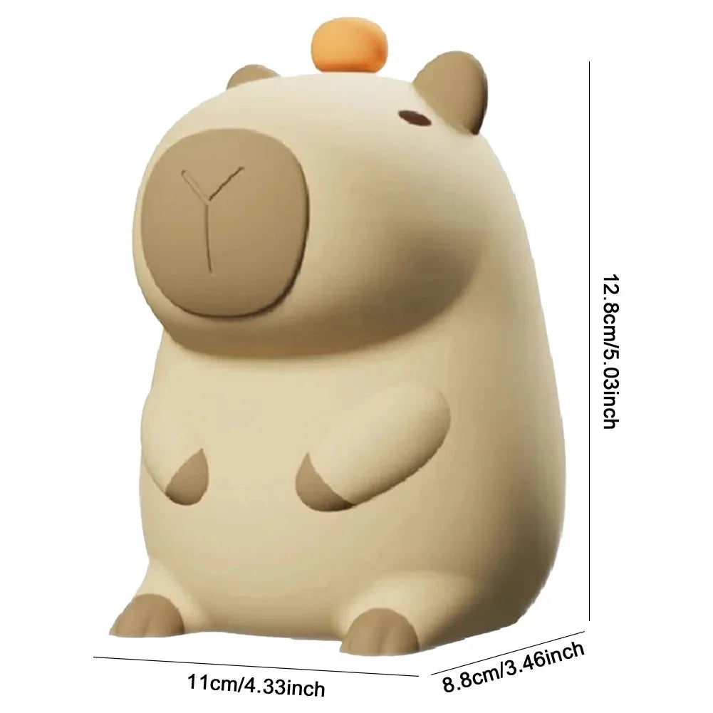 Adorable Capybara Night Light | Rechargeable Kids Touch Lamp