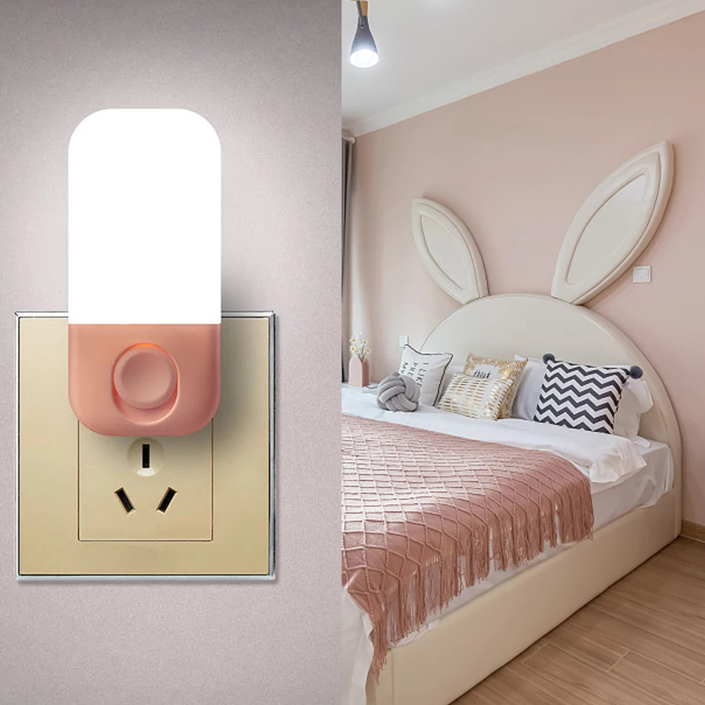 Luz nocturna LED enchufable | Iluminación blanca cálida y brillante ajustable