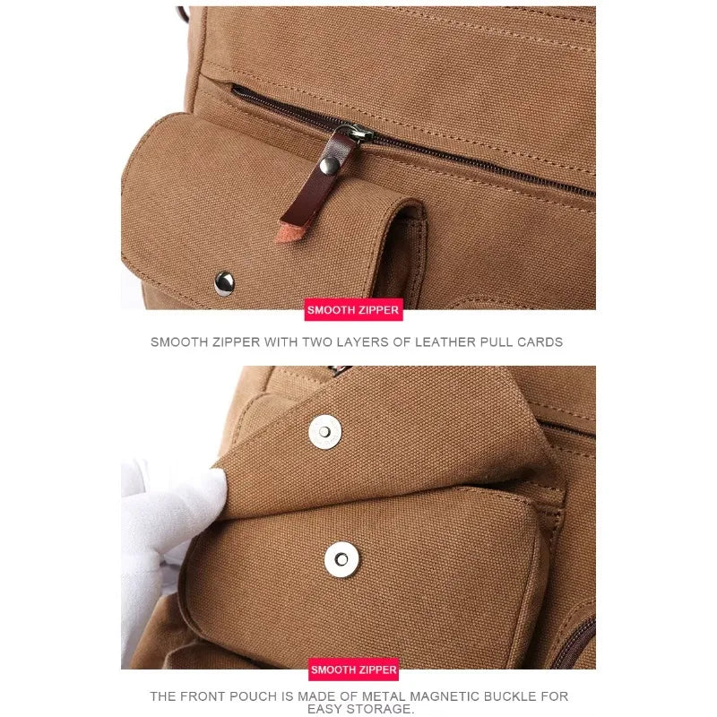 Men's Vintage Canvas Shoulder Bag | Large Capacity Briefcase