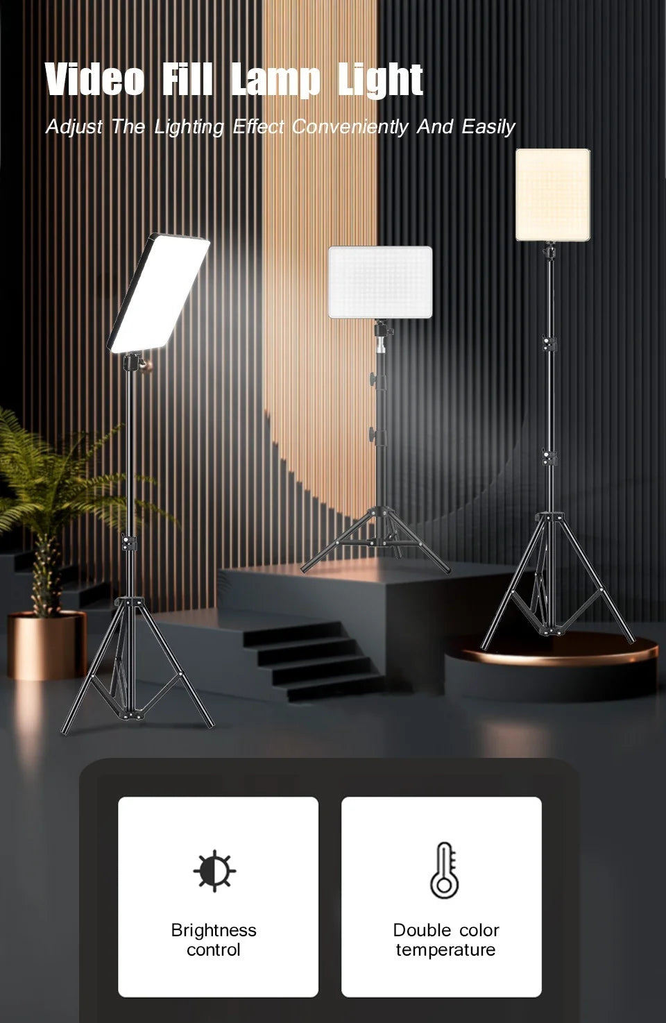 LED Video Lights for Live Streaming & Photography | Adjustable Tripod