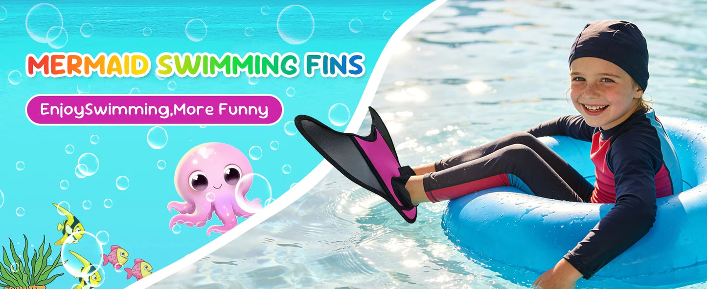 Children's Mermaid Swim Fins | Fun & Safe Pool Diving Gear