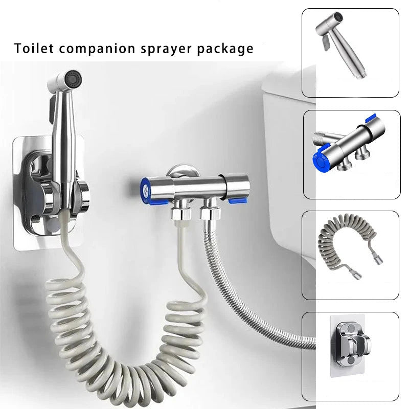 Handheld Bidet Sprayer Set | Stainless Steel Toilet Spray Gun