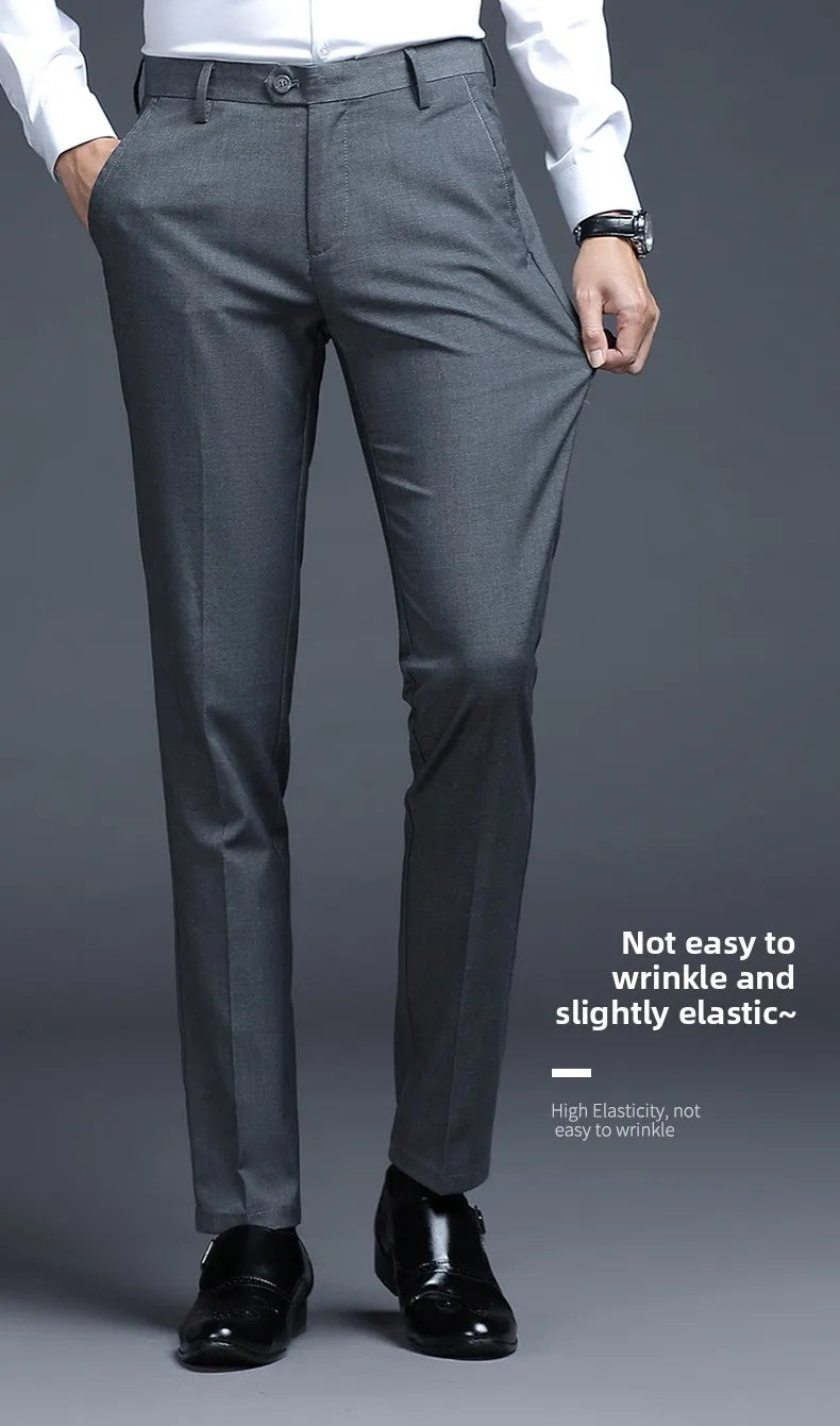 Men's Relaxed Fit Business Suit Pants | Stylish Office Trousers
