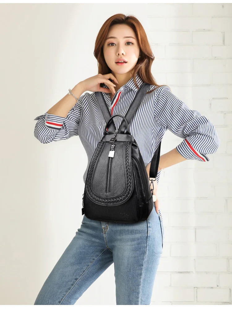 Stylish Women's Leather Backpack | Chic Travel Bag for All Occasions