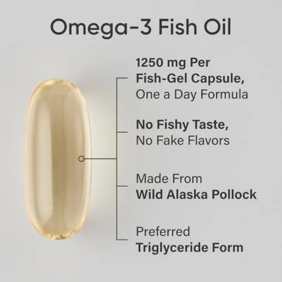 Triple Strength Omega-3 Fish Oil Supplement | Sustainable Pollock Oil