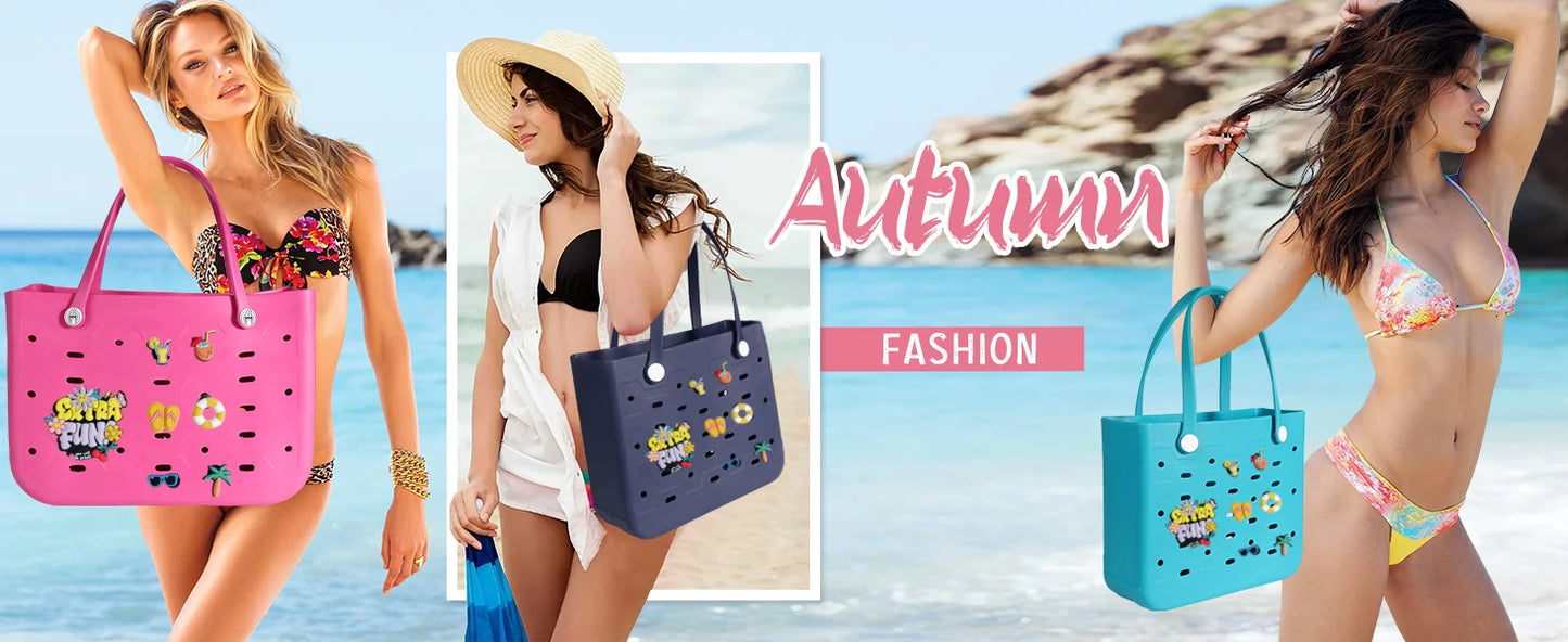 Fashionable Waterproof Beach Bag | Stylish EVA Solid Color Tote