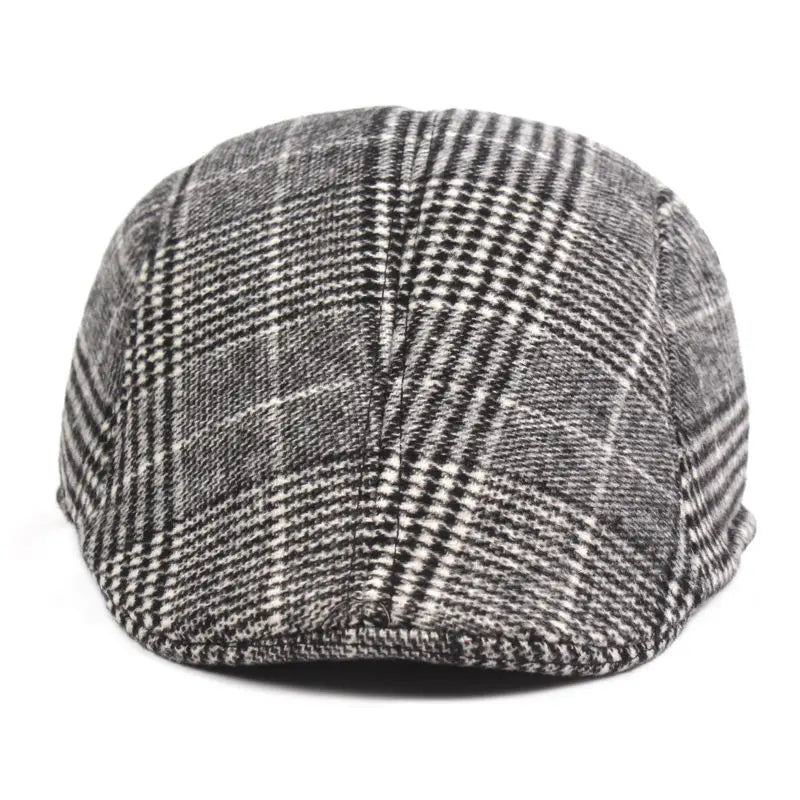 Men's Plaid Newsboy Beret Hat | Retro Octagonal Cap for All Seasons