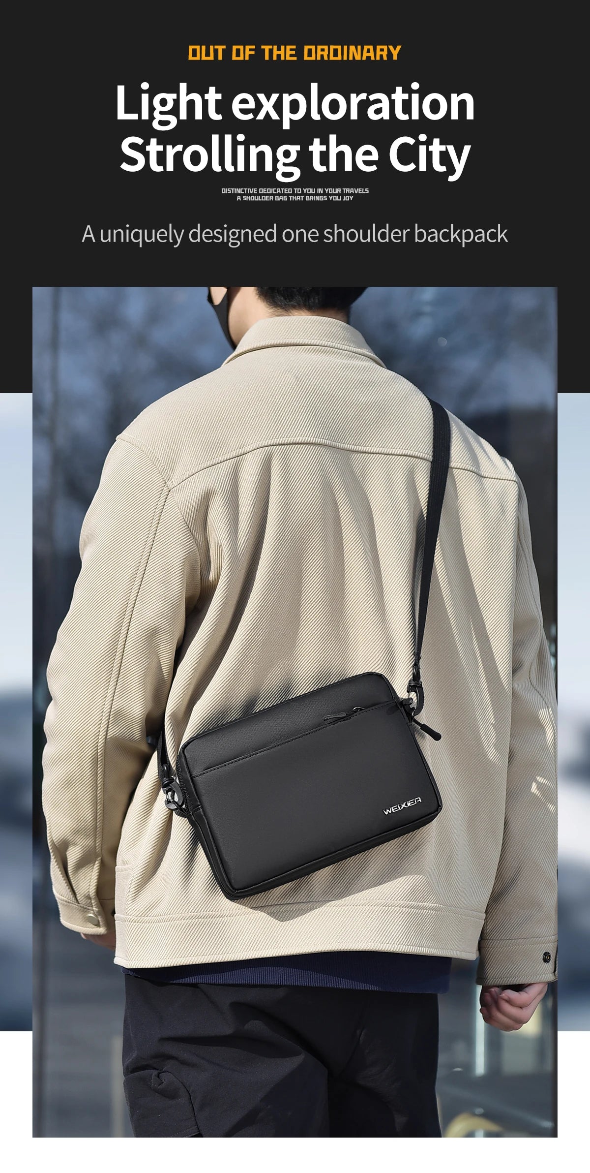 Men's Waterproof Messenger Bag | Versatile Outdoor Shoulder Bag