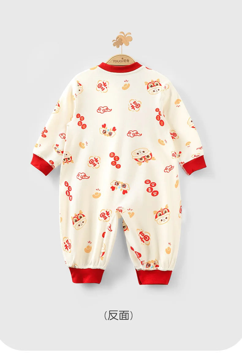 Festive Red Baby Romper | Ideal for Celebrations and Milestones