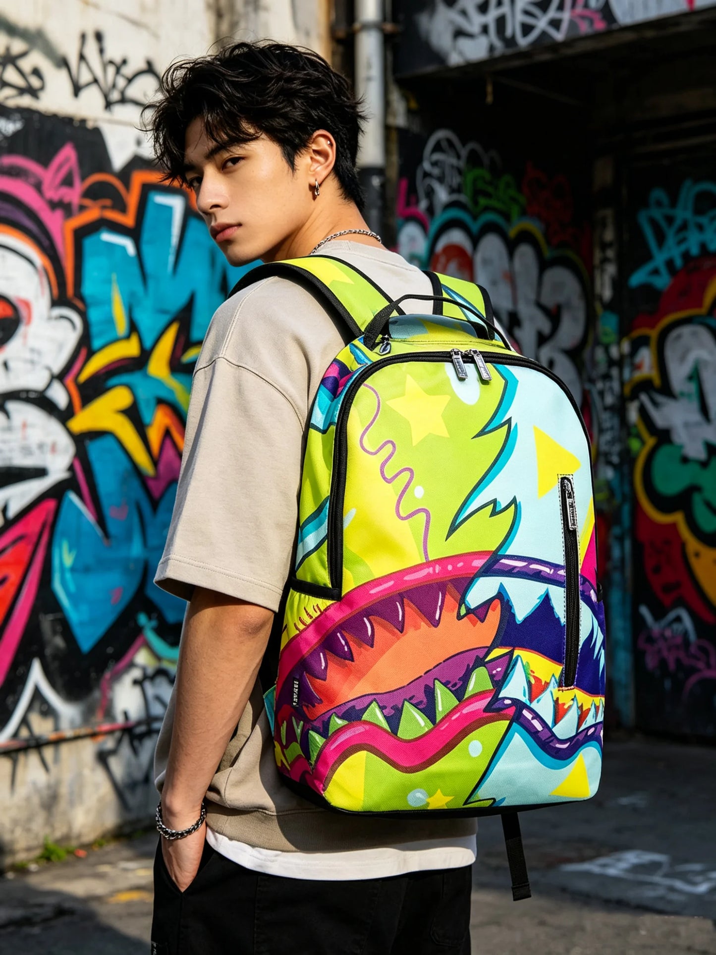 Trendy Street-Style Backpack | Large-Capacity Travel Bag