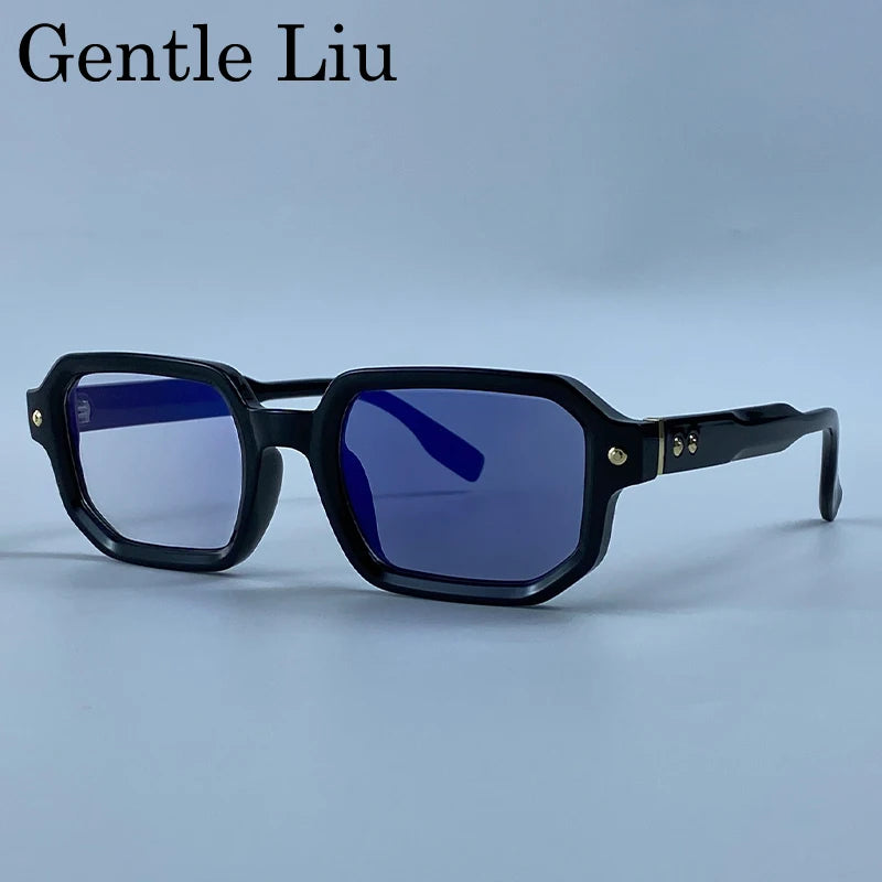 Vintage Photochromic Square Sunglasses for Men | Retro Steampunk Style