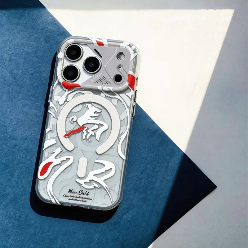 Magnetic Geometric Graffiti Case | Wireless Charging Compatible