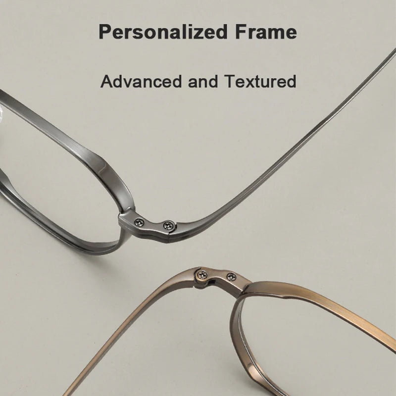 Luxury Retro Polygon Eyeglasses | Ultra-Light Pure Titanium Frames