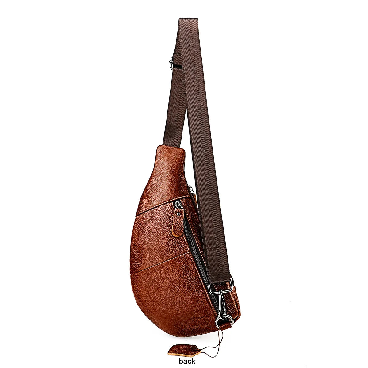 Men's Genuine Leather Chest Bag | Casual Triangle Crossbody Sling