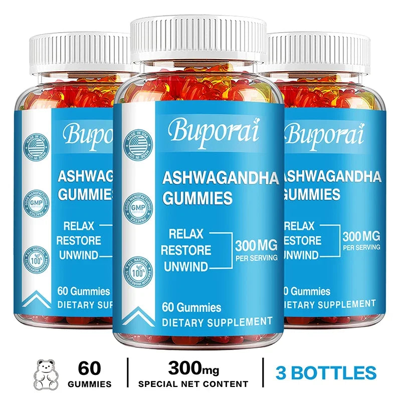 Natural Ashwagandha Gummies for Stress Relief & Focus Boost