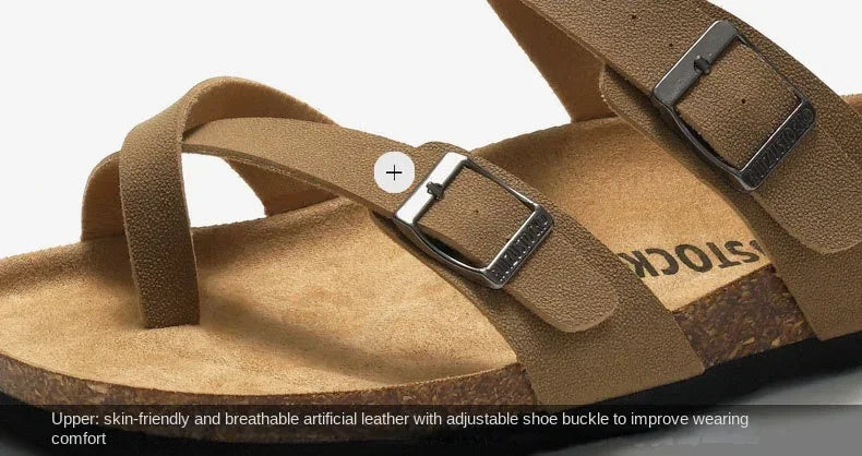 Men's Non-Slip Slippers with Cork Metal Buckle | Waterproof Outdoor Wear