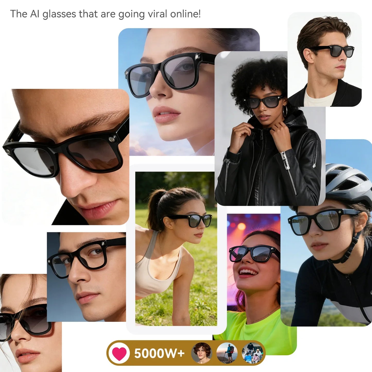 Smart AI Glasses with Translation & Music Play | Bluetooth Sunglasses